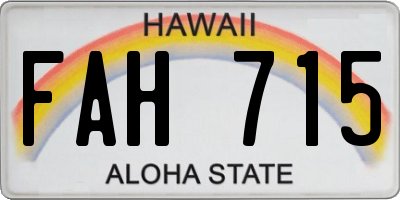HI license plate FAH715