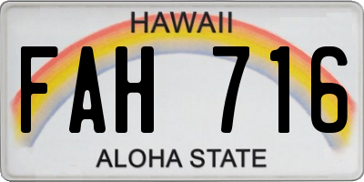 HI license plate FAH716