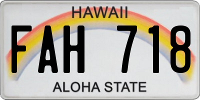 HI license plate FAH718