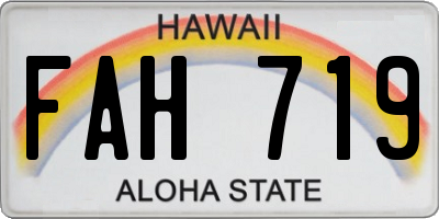 HI license plate FAH719
