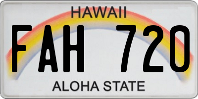 HI license plate FAH720