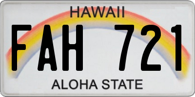 HI license plate FAH721