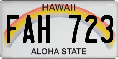 HI license plate FAH723