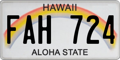 HI license plate FAH724