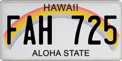 HI license plate FAH725