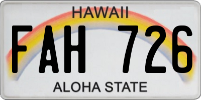 HI license plate FAH726