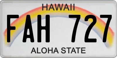 HI license plate FAH727