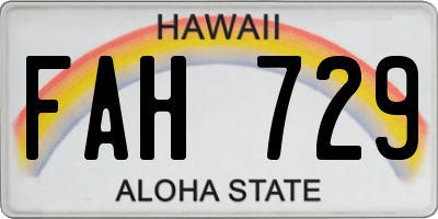 HI license plate FAH729