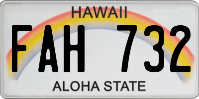 HI license plate FAH732