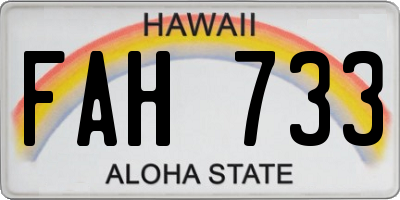 HI license plate FAH733