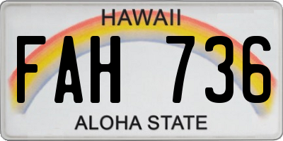 HI license plate FAH736
