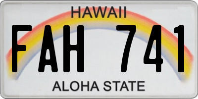 HI license plate FAH741