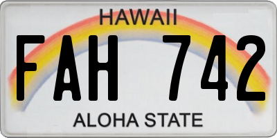HI license plate FAH742