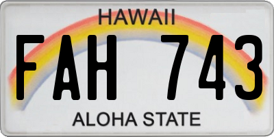 HI license plate FAH743