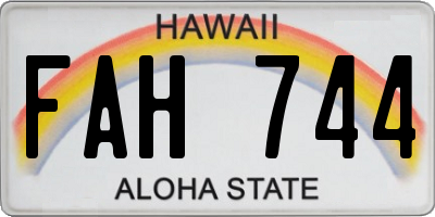 HI license plate FAH744