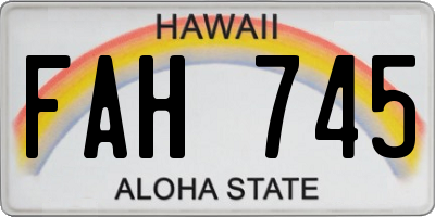 HI license plate FAH745