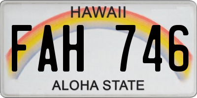 HI license plate FAH746