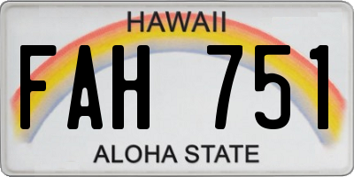 HI license plate FAH751