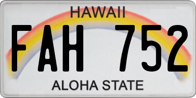 HI license plate FAH752
