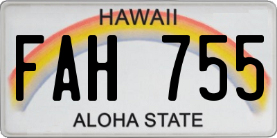 HI license plate FAH755