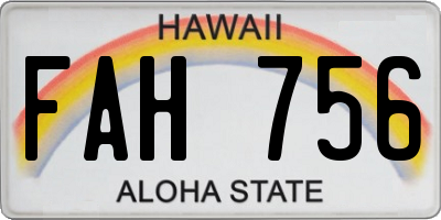 HI license plate FAH756