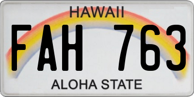 HI license plate FAH763