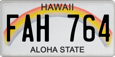 HI license plate FAH764