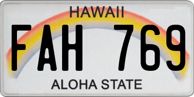 HI license plate FAH769