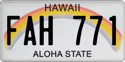HI license plate FAH771