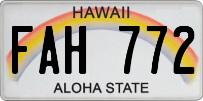 HI license plate FAH772