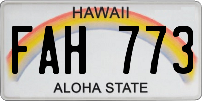 HI license plate FAH773