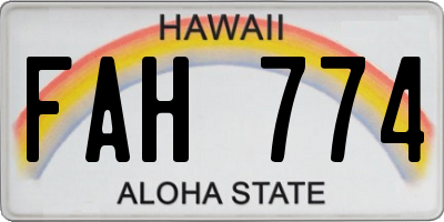 HI license plate FAH774