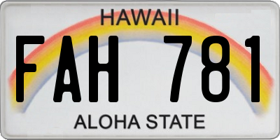 HI license plate FAH781