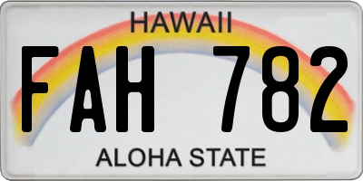 HI license plate FAH782
