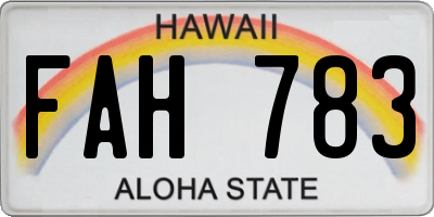 HI license plate FAH783