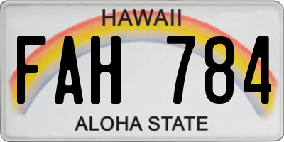 HI license plate FAH784