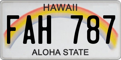HI license plate FAH787