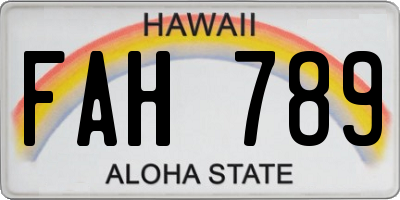 HI license plate FAH789