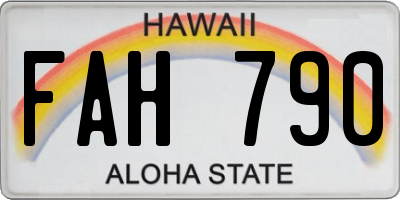 HI license plate FAH790
