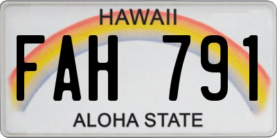HI license plate FAH791