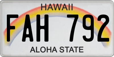 HI license plate FAH792