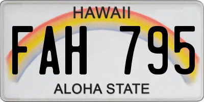 HI license plate FAH795