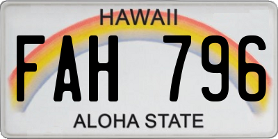 HI license plate FAH796