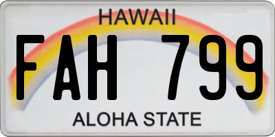 HI license plate FAH799