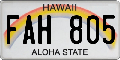 HI license plate FAH805