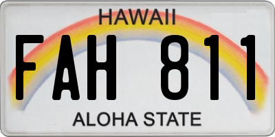 HI license plate FAH811