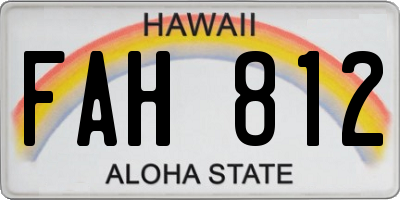 HI license plate FAH812