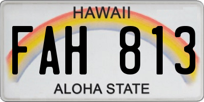 HI license plate FAH813