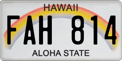 HI license plate FAH814