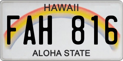 HI license plate FAH816